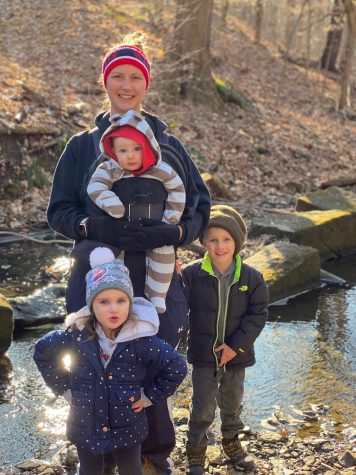 The Schnurrenbergers take a break with a family hike.
